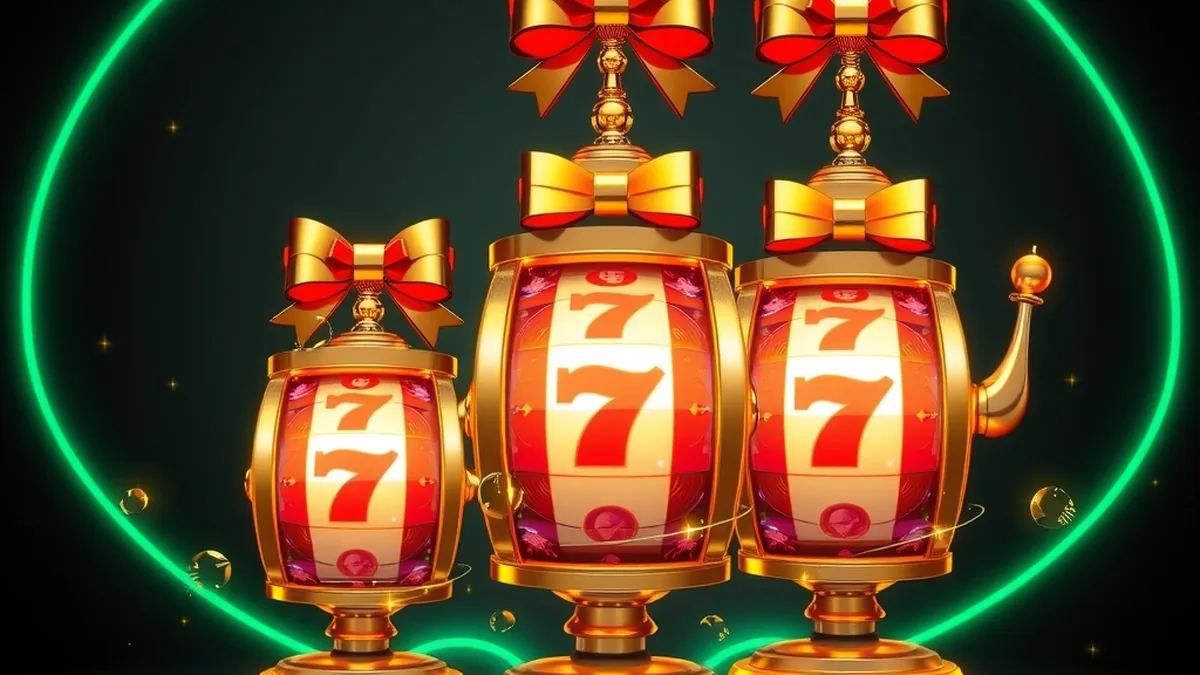 Three slot reel drums of increasing size representing free spins packages